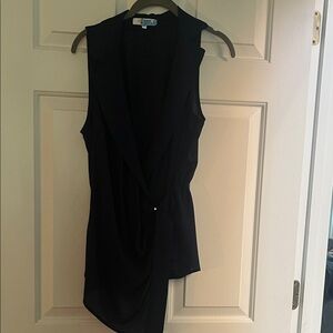 Navy Sleeveless Drape Top